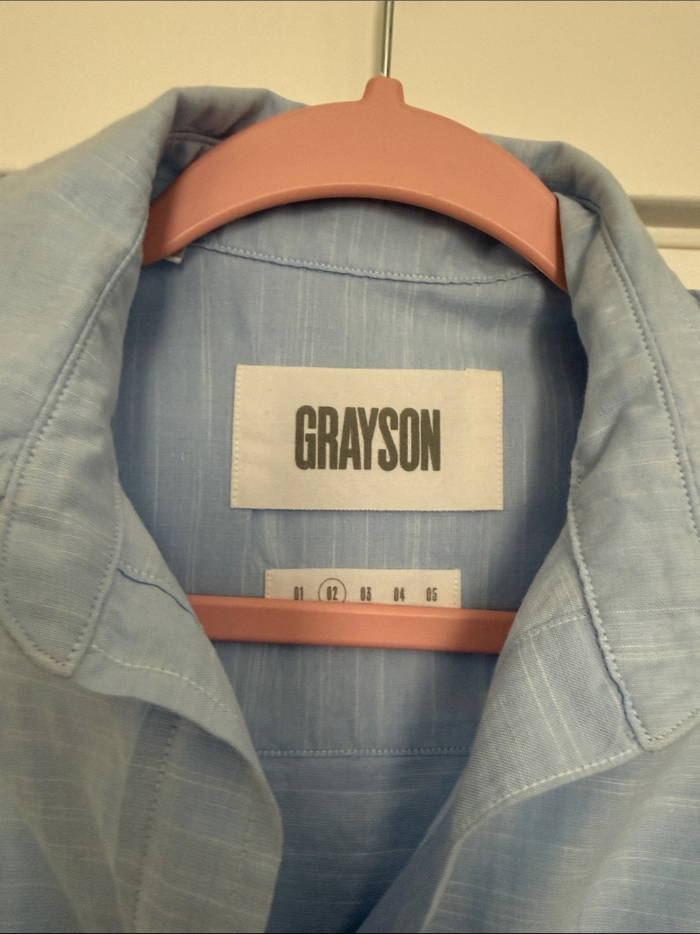 Grayson The Hero x Anthropologie 100% Cotton Button Down Light Blue Shirt Small - Picture 4 of 6